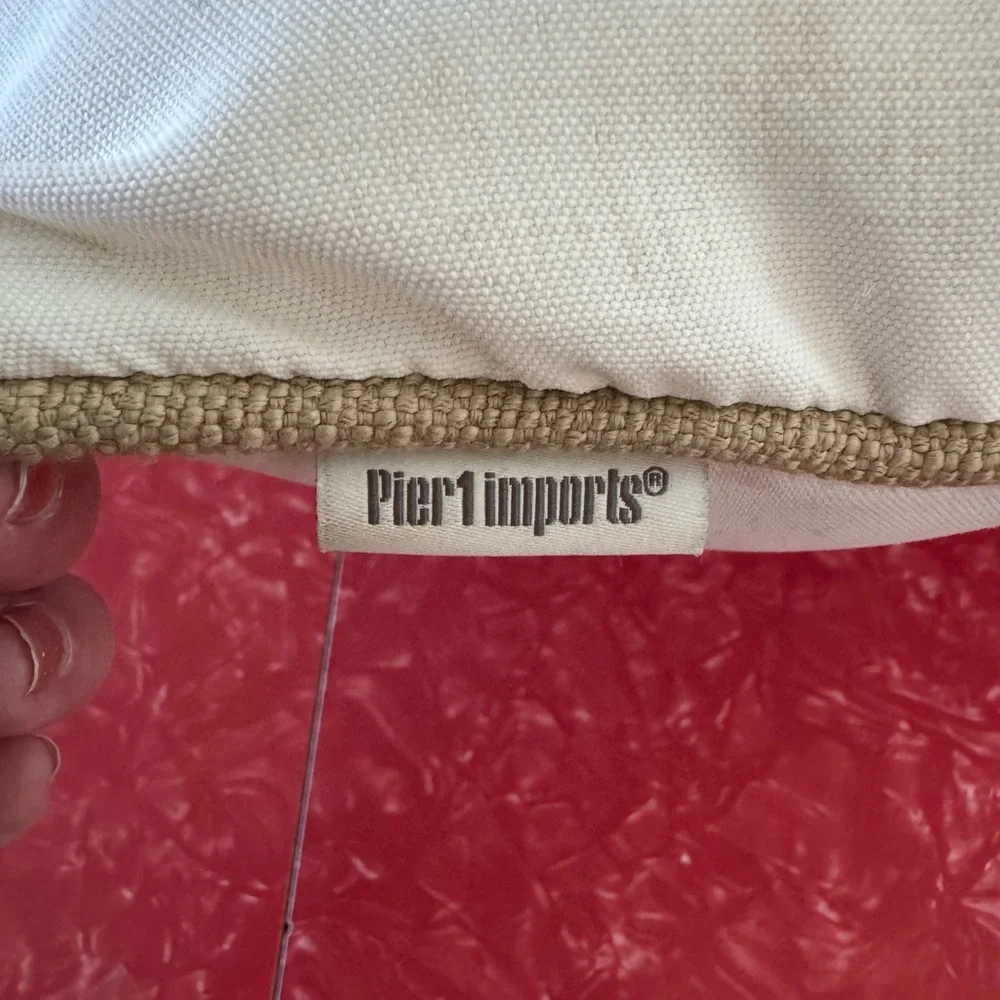 Pier 1 Imports Embroidered Coastal Crab and Starfish Throw Pillow - Blue & Aqua